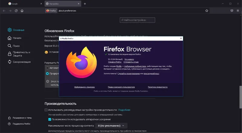 Программный интерфейс Mozilla FireFox 91.0.0.7886 Portable by JolyAnderson [Multi Ru]
