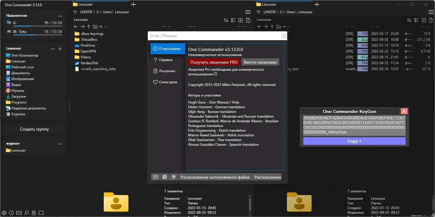 Программный интерфейс One Commander Pro 3.31.0.1 Portable [Multi Ru]