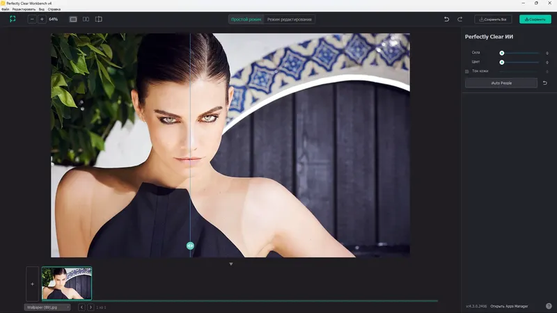 Программный интерфейс Perfectly Clear WorkBench 4.2.0.2406 RePack (& Portable) by elchupacabra [Multi Ru]