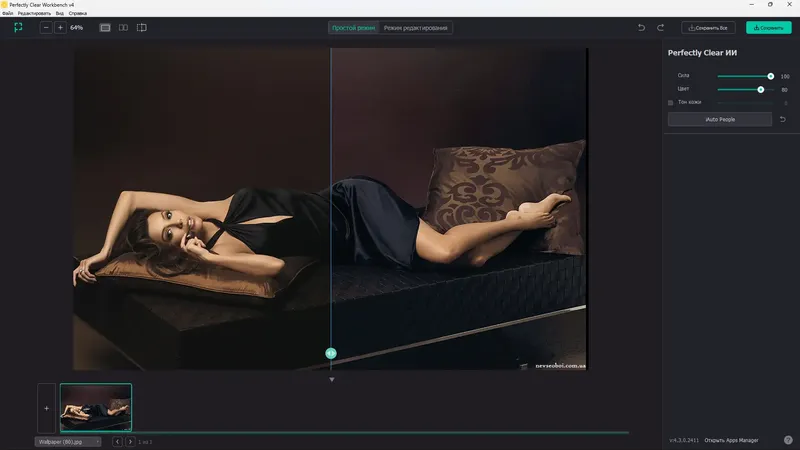 Программный интерфейс Perfectly Clear WorkBench 4.3.0.2411 RePack (& Portable) by elchupacabra [Multi Ru]