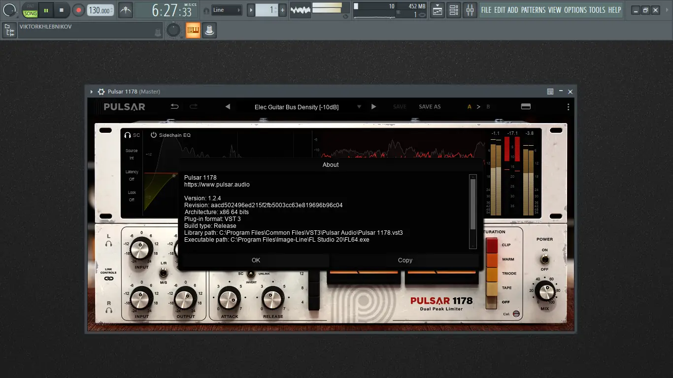 Программный интерфейс Pulsar Audio - 1178 1.2.4 VST, VST3, AAX (x64) RePack by R2R [En]