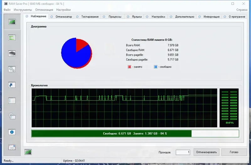 Программный интерфейс RAM Saver Professional 22.1 RePack (& Portable) by elchupacabra [Multi Ru]