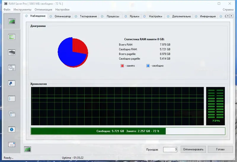 Программный интерфейс RAM Saver Professional 22.3 RePack (& Portable) by 9649 [Multi Ru]