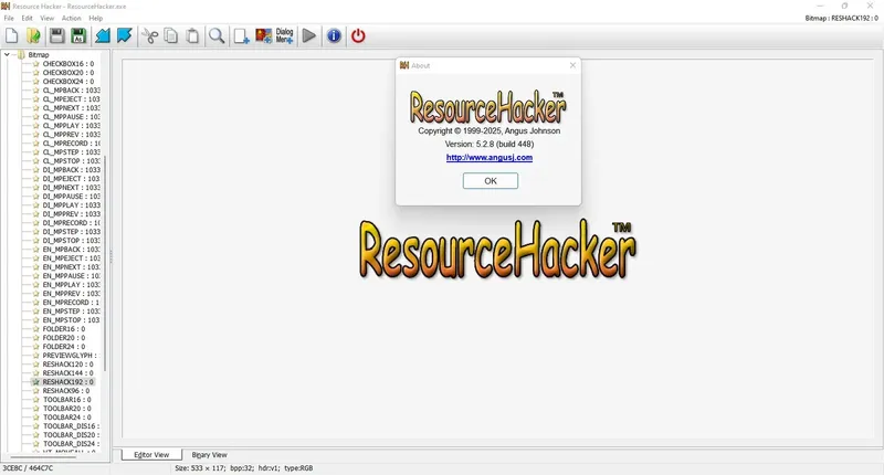 Программный интерфейс Resource Hacker 5.2.8.448 RePack (& Portable) by elchupacabra [Ru En]