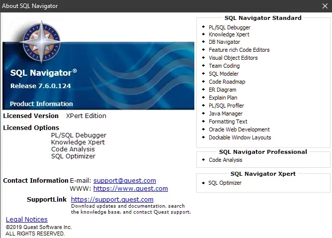 Программный интерфейс SQL Navigator for Oracle XPert Edition 7.6.0.124 [En]