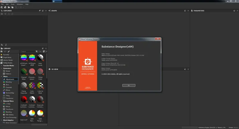 Программный интерфейс Substance Designer 2021.1.1 (11.1.1) Build 4469 [Multi]