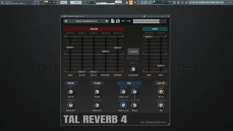 Программный интерфейс TAL Software - TAL-Reverb-4 4.0.2 VST, VST 3 (x64) [En]