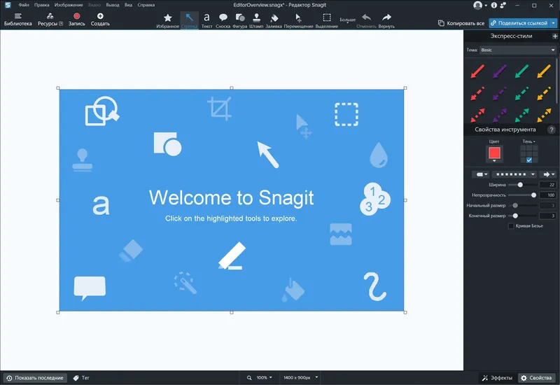 Программный интерфейс TechSmith Snagit 2025.2.1 Build 7212 RePack by elchupacabra [Multi Ru]