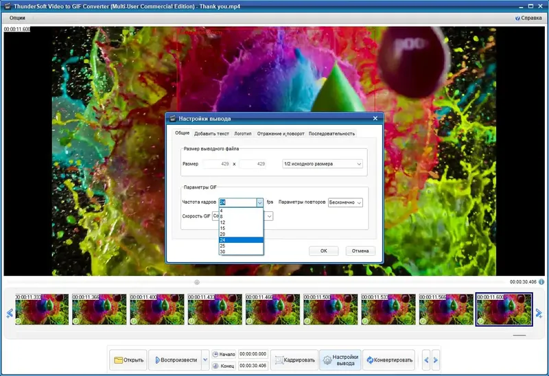 Программный интерфейс ThunderSoft Video to GIF Converter 3.8.0 (2022) PC Repack & Portable by elchupacabra