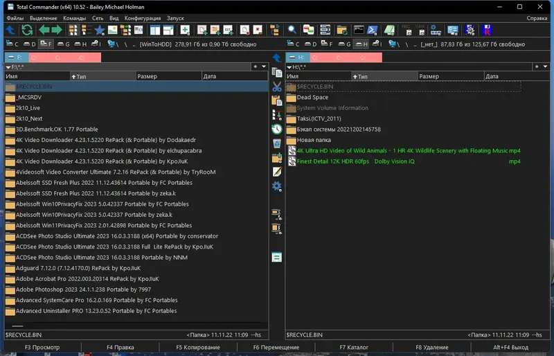 Программный интерфейс Total Commander 10.52 (14.02.2023) Portable by MiG [Ru En]