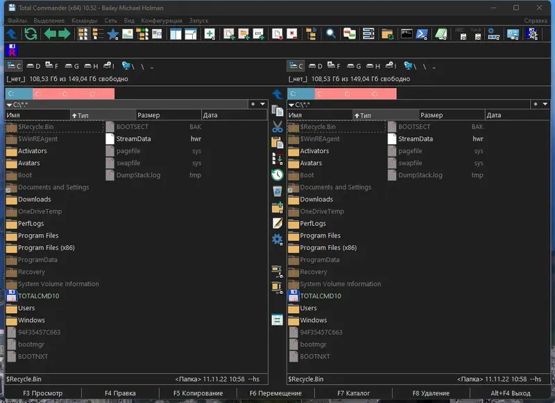 Программный интерфейс Total Commander 10.52 (15.11.2022) Portable by MiG [Ru En]