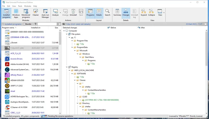 Программный интерфейс Total Uninstall 7.4.0 Professional RePack (& Portable) by elchupacabra [Multi]