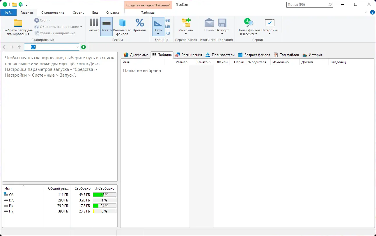 Программный интерфейс TreeSize Professional 8.5.2.1715 (x64) RePack (& Portable) by elchupacabra [Multi Ru]