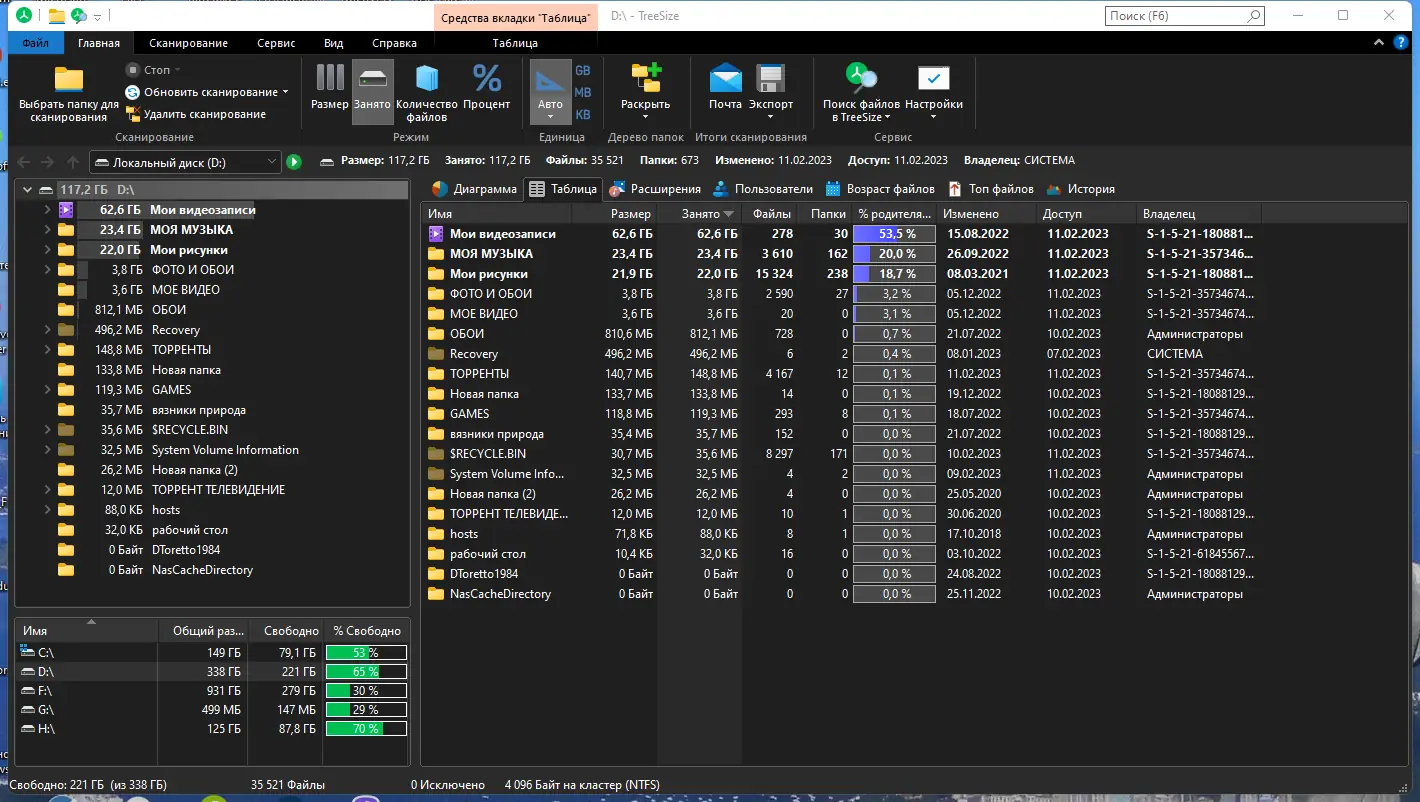 Программный интерфейс TreeSize Professional 8.6.1.1764 (x64) RePack (& Portable) by elchupacabra [Multi Ru]