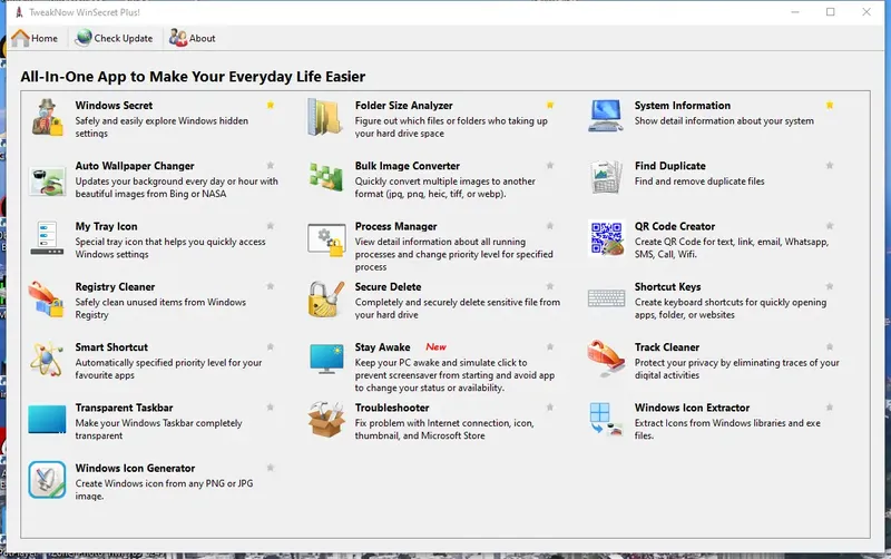 Программный интерфейс TweakNow WinSecret Plus! 4.9.9 RePack (& Portable) by elchupacabra [En]