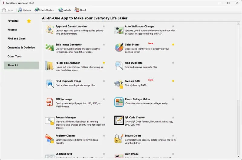 Программный интерфейс TweakNow WinSecret Plus! 6.1.1 RePack (& Portable) by elchupacabra [En]