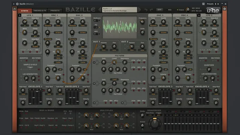 Программный интерфейс u-he - Bazille 1.1.3 VSTi, VSTi 3, AAX (x86 x64) [En]