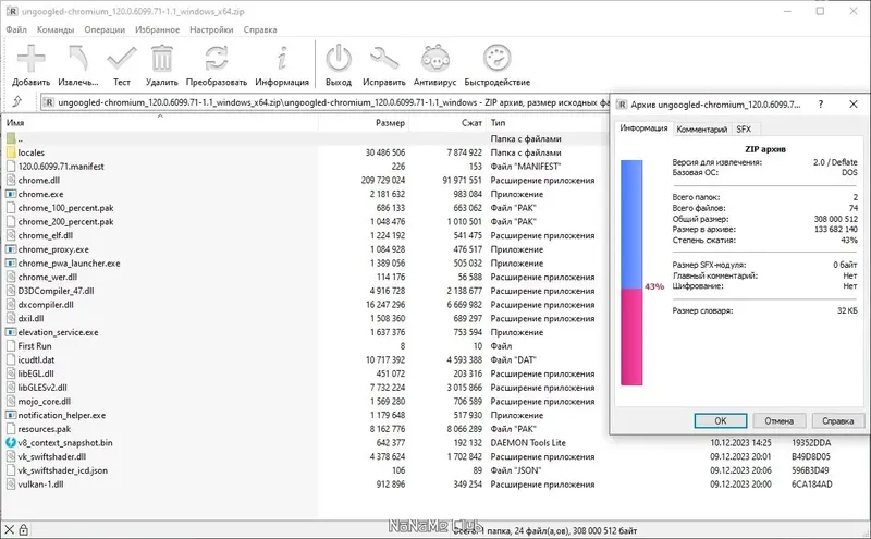 Программный интерфейс Ungoogled Chromium 120.0.6099.71-1.1 + Portable [Multi Ru]