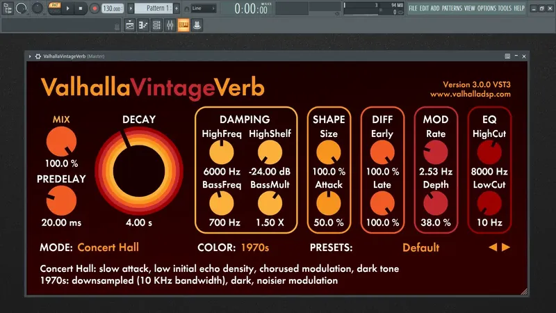 Программный интерфейс Valhalla DSP - Valhalla VintageVerb 3.0.0 VST, VST3, AAX (x64) [En]