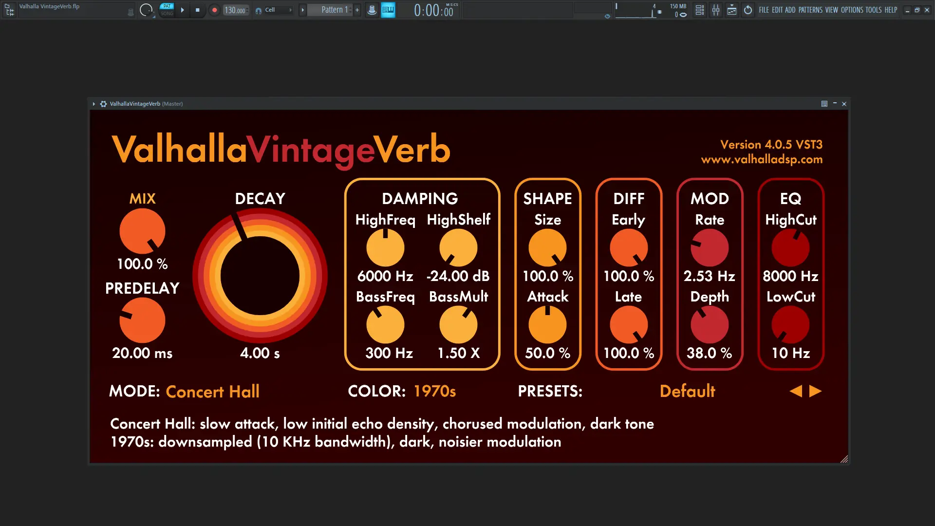 Программный интерфейс Valhalla DSP - Valhalla VintageVerb 4.0.5 VST, VST3, AAX (x64) [En]