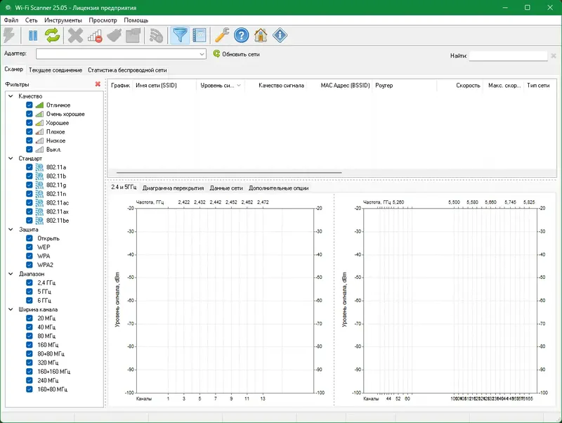 Программный интерфейс Wi-Fi Scanner 25.05 RePack (& Portable) by elchupacabra [Multi Ru]