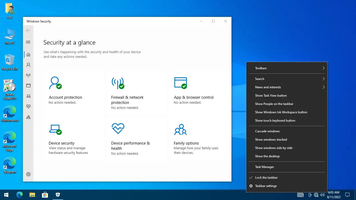 Программный интерфейс Windows 10 (v21h2) x64 PRO by KulHunter v9.1 (esd) [En]