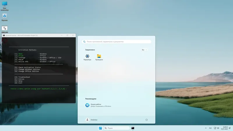 Программный интерфейс Windows 11 Pro Ent LTSC by OneSmiLe 24H2 build 26100.4652 [Ru]