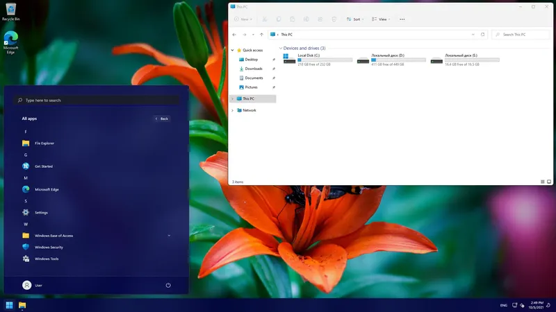 Программный интерфейс Windows 11 Pro x64 21H2.22000.194 [GX 05.10.21] by geepnozeex (G.M.A) [Ru En]