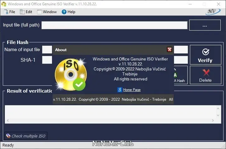Программный интерфейс Windows and Office Genuine ISO Verifier 11.10.28.22 Portable [En]