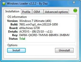 Программный интерфейс Windows Loader 2.2.2 By DAZ + WAT Fix (2019) PC Portable by Daz