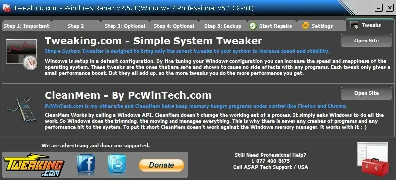 Программный интерфейс Windows Repair (All In One) 2.6.0 + Portable [En]