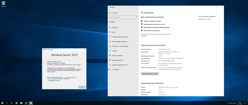 Программный интерфейс Windows Server 2019 LTSC, Version 1809 Build 17763.3650 (Updated November 2022) - Оригинальные образы от Microsoft MSDN [Ru En]