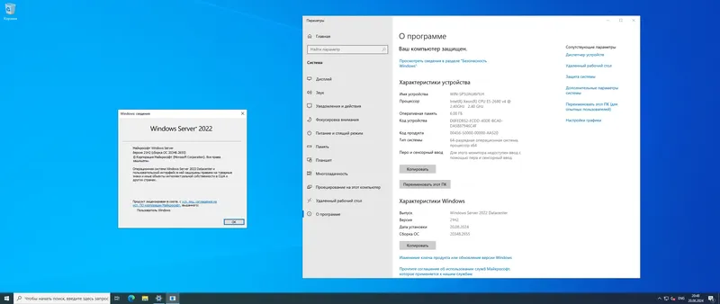 Программный интерфейс Windows Server 2022 LTSC [10.0.20348.2655], Version 21H2 (Updated August 2024) - Оригинальные образы от Microsoft MSDN [Ru En]