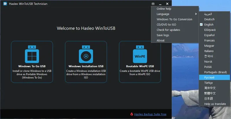 Программный интерфейс WinToUSB Technician 7.2 Portable by FC Portables [Multi Ru]