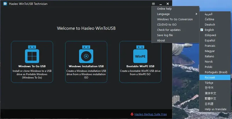 Программный интерфейс WinToUSB Technician 7.4 Portable by FC Portables [Multi Ru]
