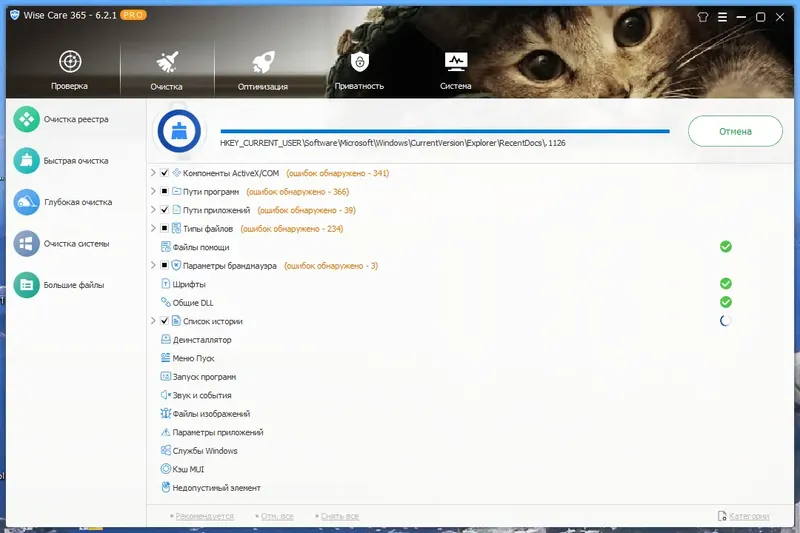 Программный интерфейс Wise Care 365 Pro 6.2.1.607 RePack (& Portable) by elchupacabra [Multi Ru]