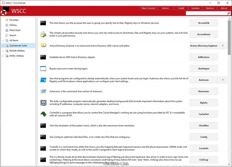Программный интерфейс WSCC (Windows System Control Center) 7.0.3.0 + Portable [En]