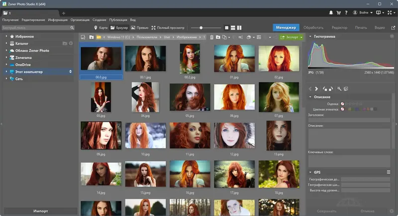 Программный интерфейс Zoner Photo Studio X 19.2309.2.502 RePack (& Portable) by elchupacabra [Ru En]