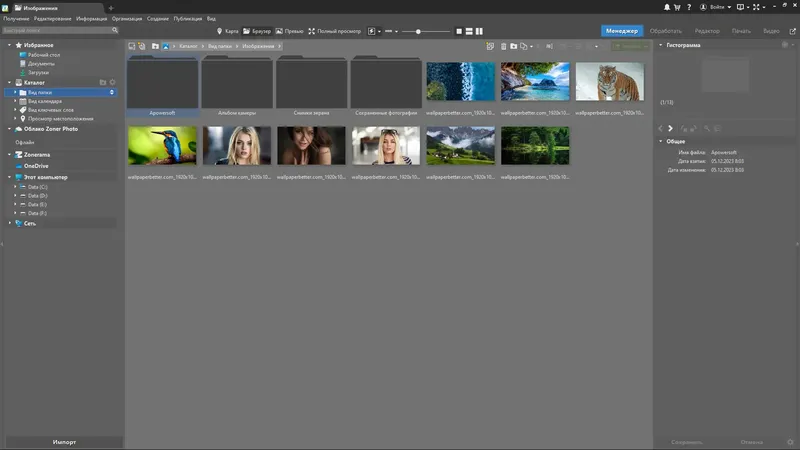 Программный интерфейс Zoner Photo Studio X 19.2409.2.589 RePack (& Portable) by elchupacabra [Ru En]