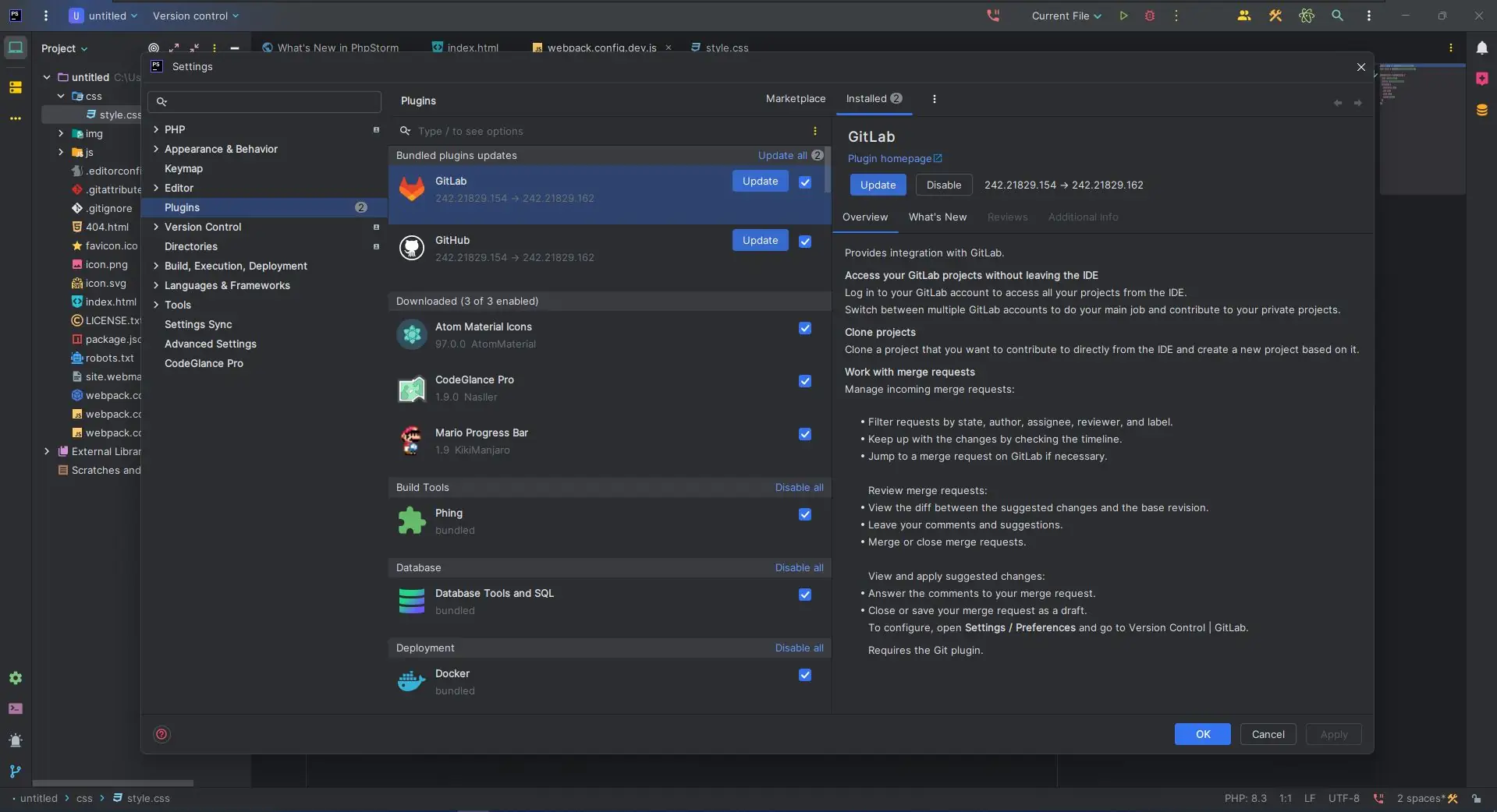 Работа с приложением