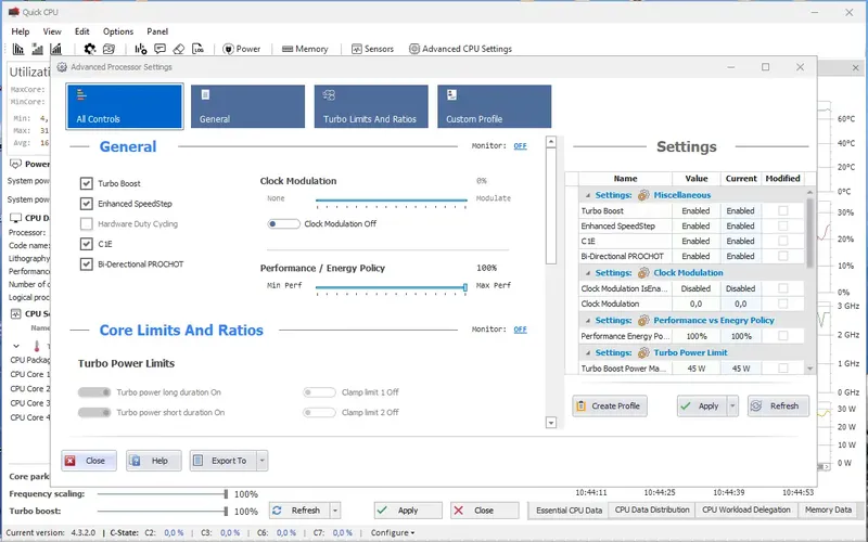 Работа с приложением