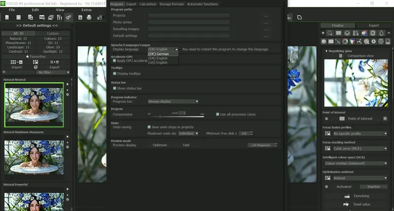 Работа с приложением
