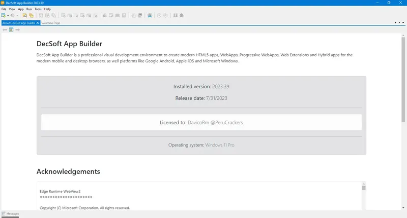 Работа с приложением