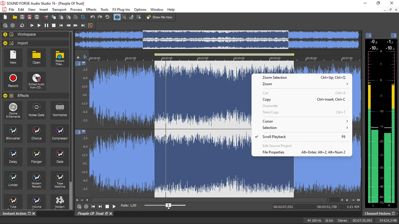 Работа с приложением