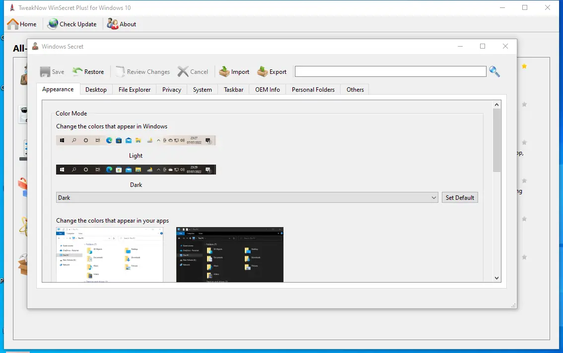 Работа с приложением