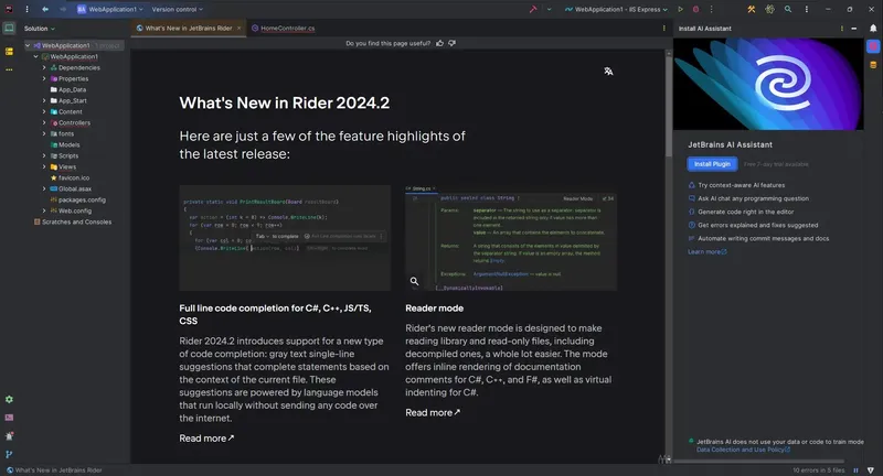 Работа с приложением