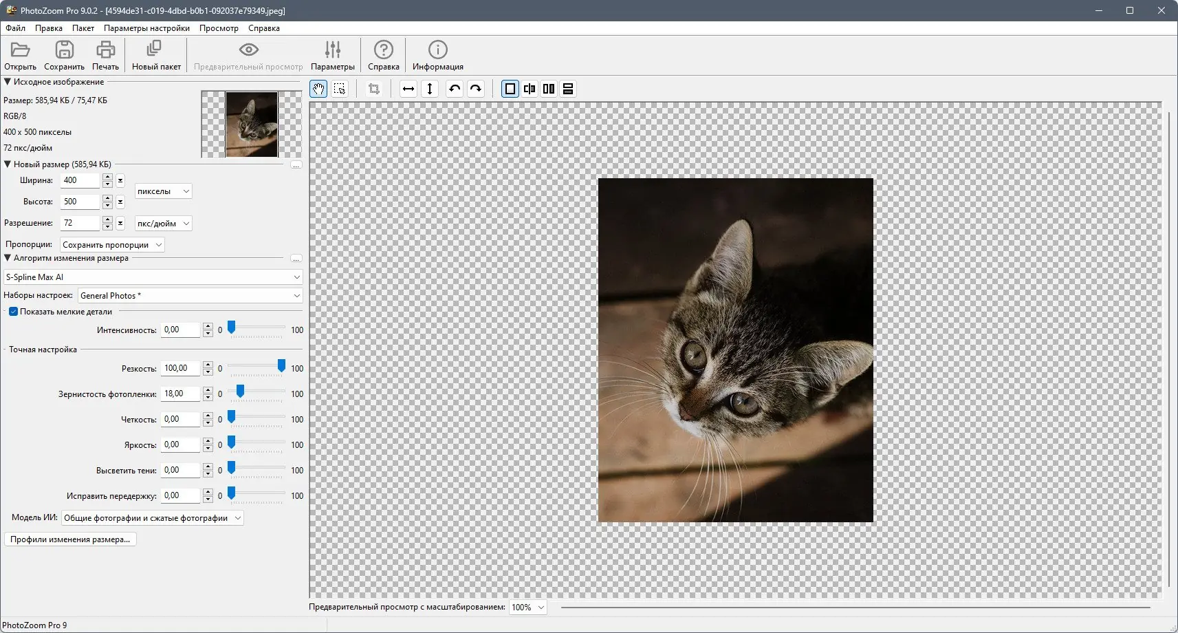 Работа с приложением