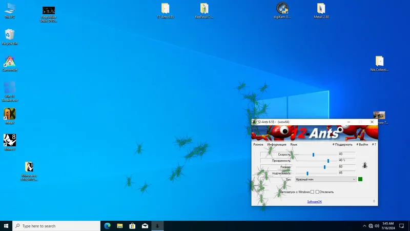 Работа с приложением