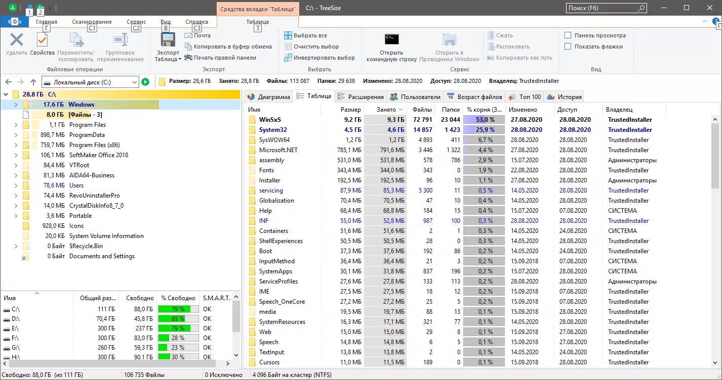 Работа с приложением