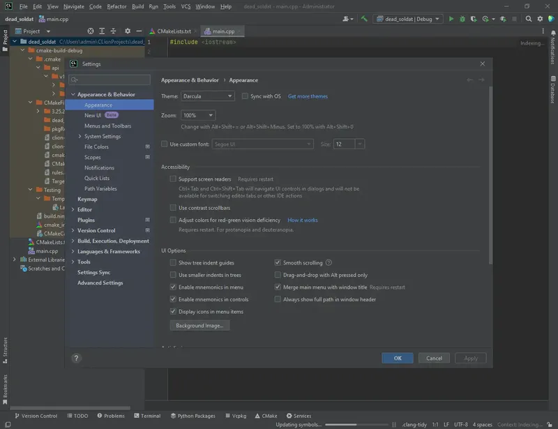 Работа с приложением
